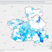 Casos positivos por provincias de CLM Casos positivos por provincias de CLM