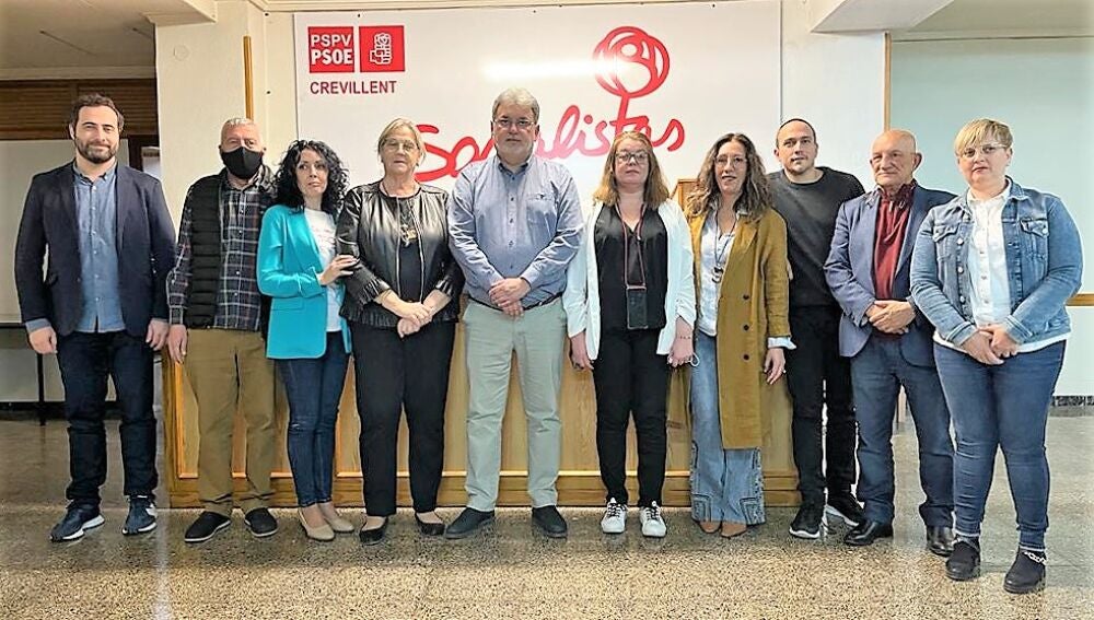 Nueva ejecutiva municipal del PSOE de Crevillent encabezada por Manuel Penalva.