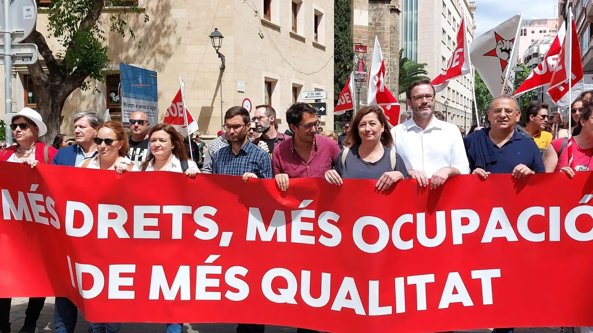 Armengol, en el 1 de mayo: "Cuando hay gobiernos progresistas es cuando se avanza realmente en derechos laborales"