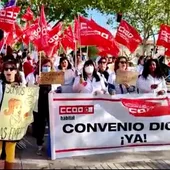 Las trabajadoras se han manifestado frente a las puertas del jurado arbitral en Ciudad Real Las trabajadoras se han manifestado frente a las puertas del jurado arbitral en Ciudad Real