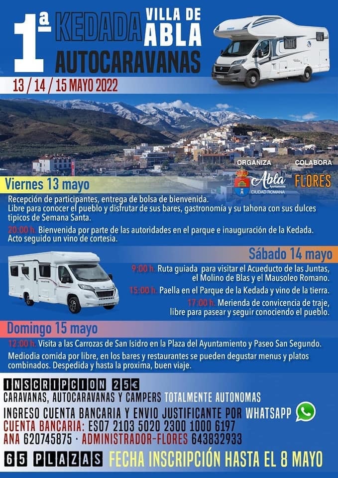 Las autocaravanas quedan en Abla Las autocaravanas quedan en Abla
