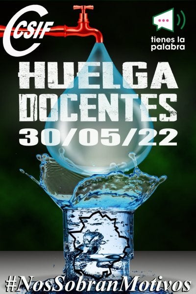 CSIF convoca una huelga general en educación para el próximo 30 de mayo CSIF convoca una huelga general en educación para el próximo 30 de mayo