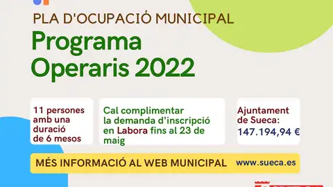 Plan Empleo Operarios Sueca Plan Empleo Operarios Sueca