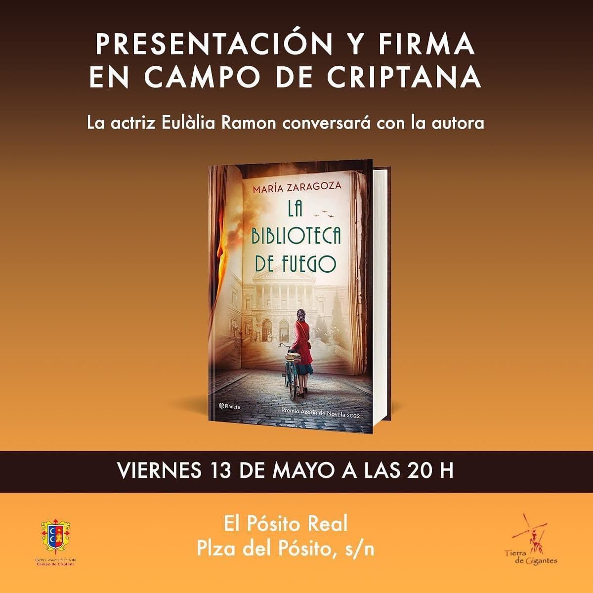 María Zaragoza presenta en su pueblo "La Biblioteca de Fuego" María Zaragoza presenta en su pueblo "La Biblioteca de Fuego"