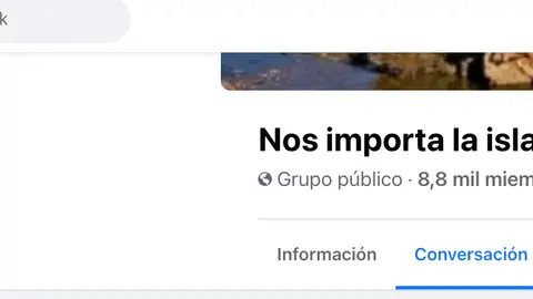 Pantallazo del grupo de facebook 'Nos importa la isla' Pantallazo del grupo de facebook 'Nos importa la isla'