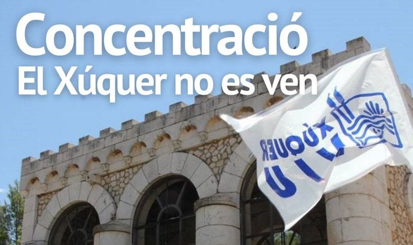 Este sábado Xuquer Viu se concentrará en Antella en contra de ceder agua del Júcar a Almería Este sábado Xuquer Viu se concentrará en Antella en contra de ceder agua del Júcar a Almería