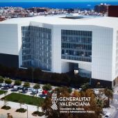 Recreación del edificio de la Ciudad de la Justicia de Alicante