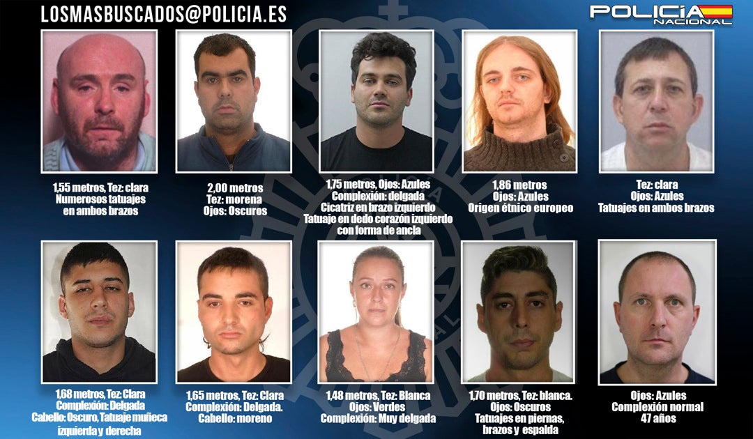 Si has visto a alguna de esta personas llama a la Policía: los 10 fugitivos más buscados en España Si has visto a alguna de esta personas llama a la Policía: los 10 fugitivos más buscados en España