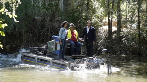 El barco anfibio de Torrej&oacute;n de Ardoz vuelve al r&iacute;o Henares para mitigar las molestias de la mosca negra