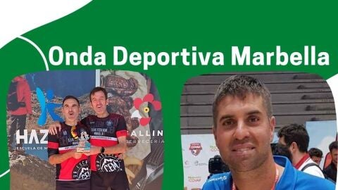 Los hermanos Miguel &Aacute;ngel y &Oacute;scar Rueda, y el entrenador del CP Mijas - Las Lagunas, Jos&eacute; Garc&iacute;a.