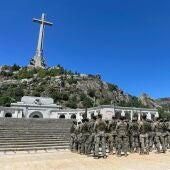 El batallón del Ejército de Tierra que acudió al acto religioso en el Valle de los Caídos