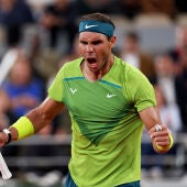 Rafa Nadal celebra una acción en un partido de tenis