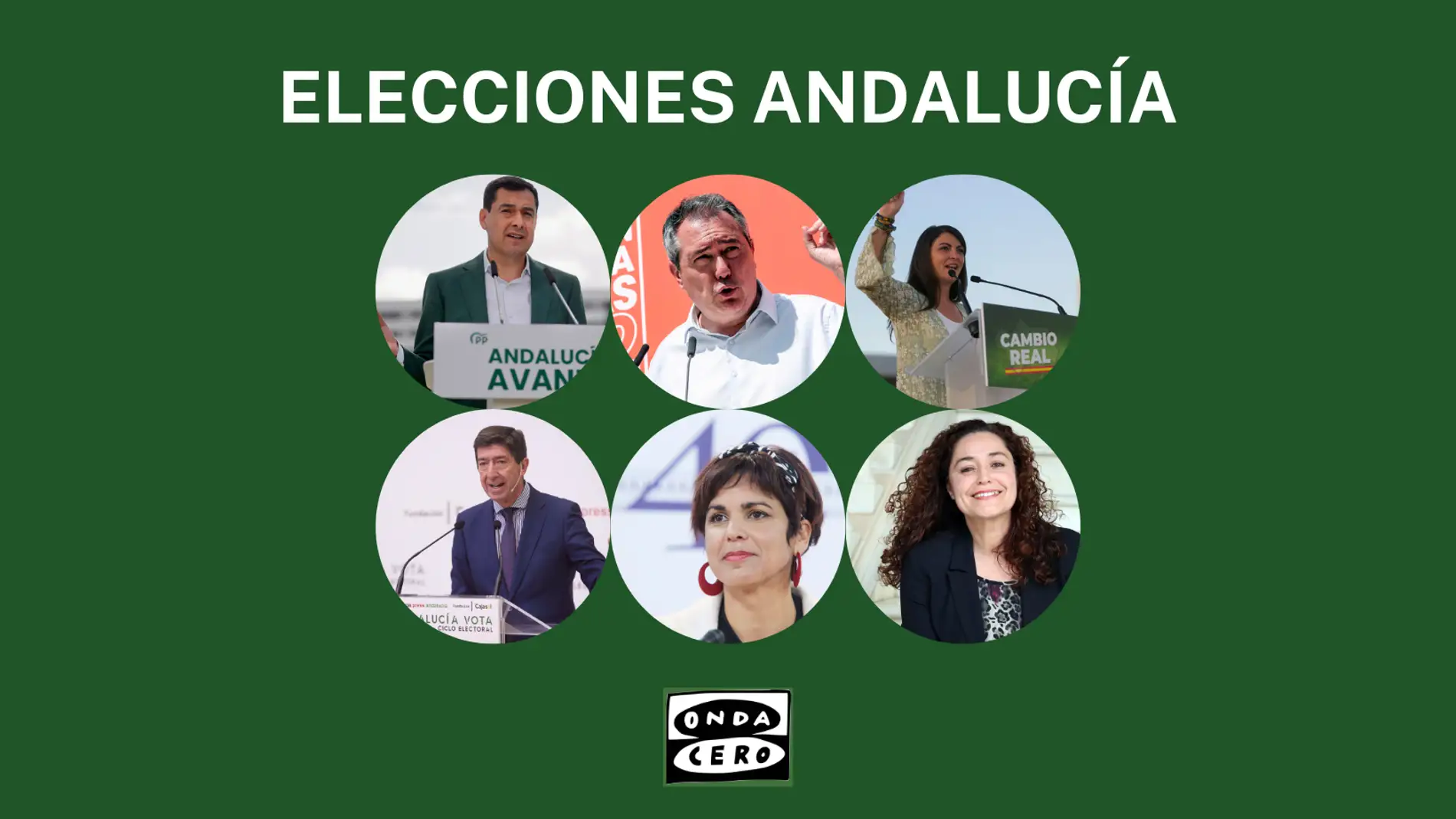 Candidatos a las elecciones en Andalucía del 19J