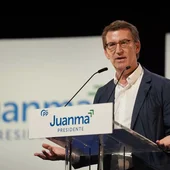 El presidente del PP, Alberto Núñez Feijóo, en un mitin en Estepona El presidente del PP, Alberto Núñez Feijóo, en un mitin en Estepona