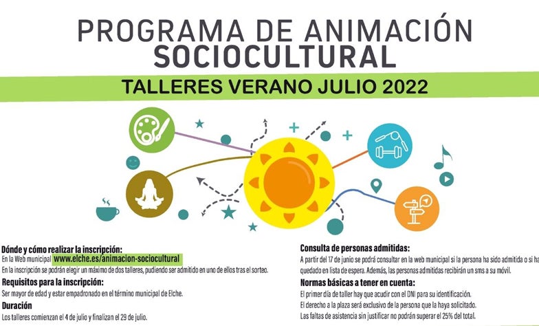 Yoga, pintura al aire libre o decoración de abanicos, entre las temáticas de los talleres de verano del Ayuntamiento de Elche Yoga, pintura al aire libre o decoración de abanicos, entre las temáticas de los talleres de verano del Ayuntamiento de Elche