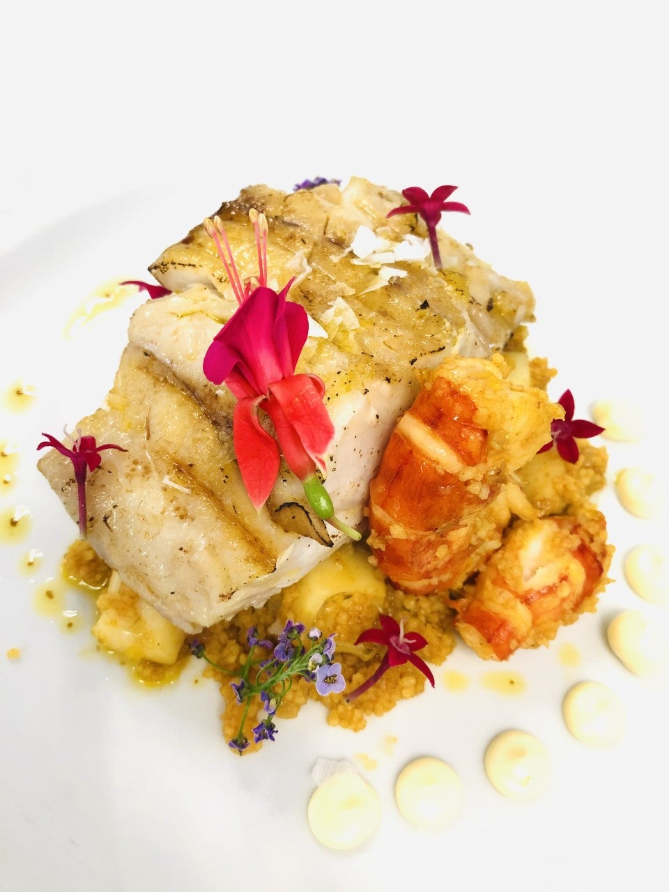 Mero con cuscus de mariscos Mero con cuscus de mariscos