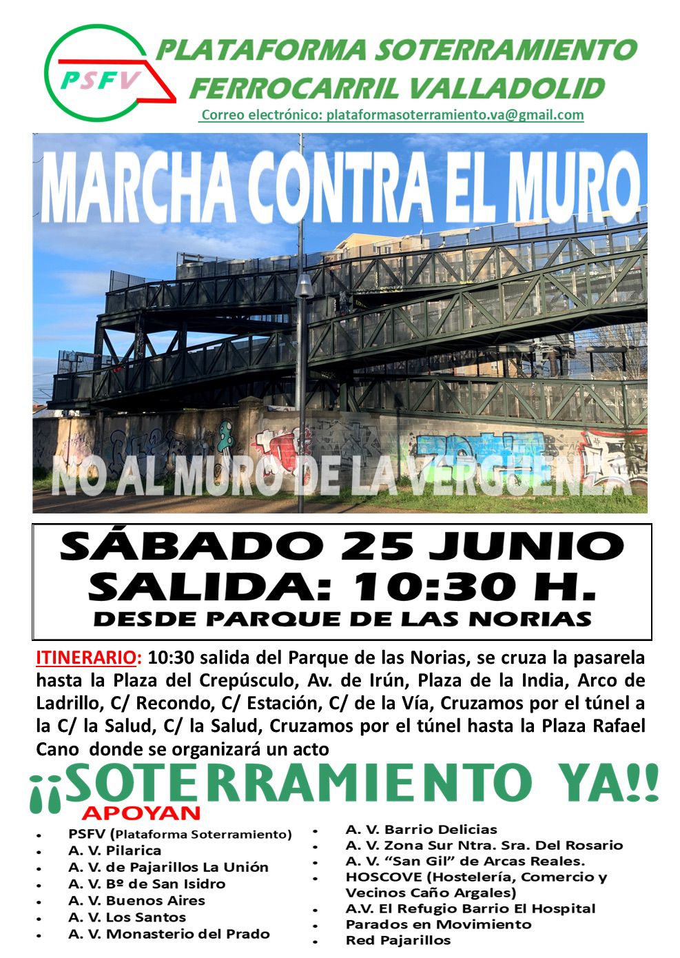 Marcha de protesta a favor del soterramiento en Valladolid Marcha de protesta a favor del soterramiento en Valladolid