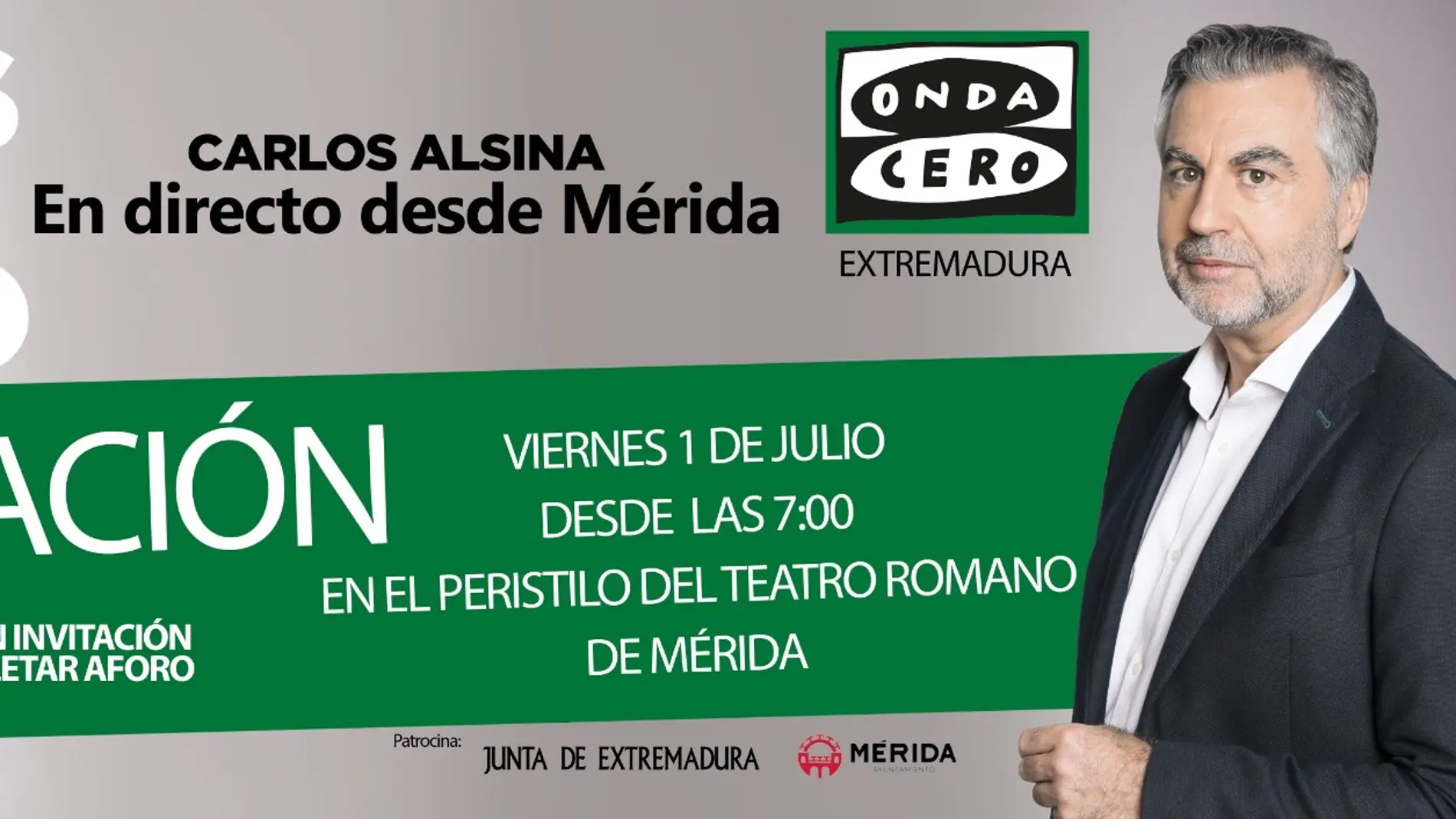 Carlos Alsina en directo desde Mérida el viernes 1 de julio 