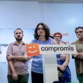 Mónica Oltra anuncia su dimisión en la sede de Compromís