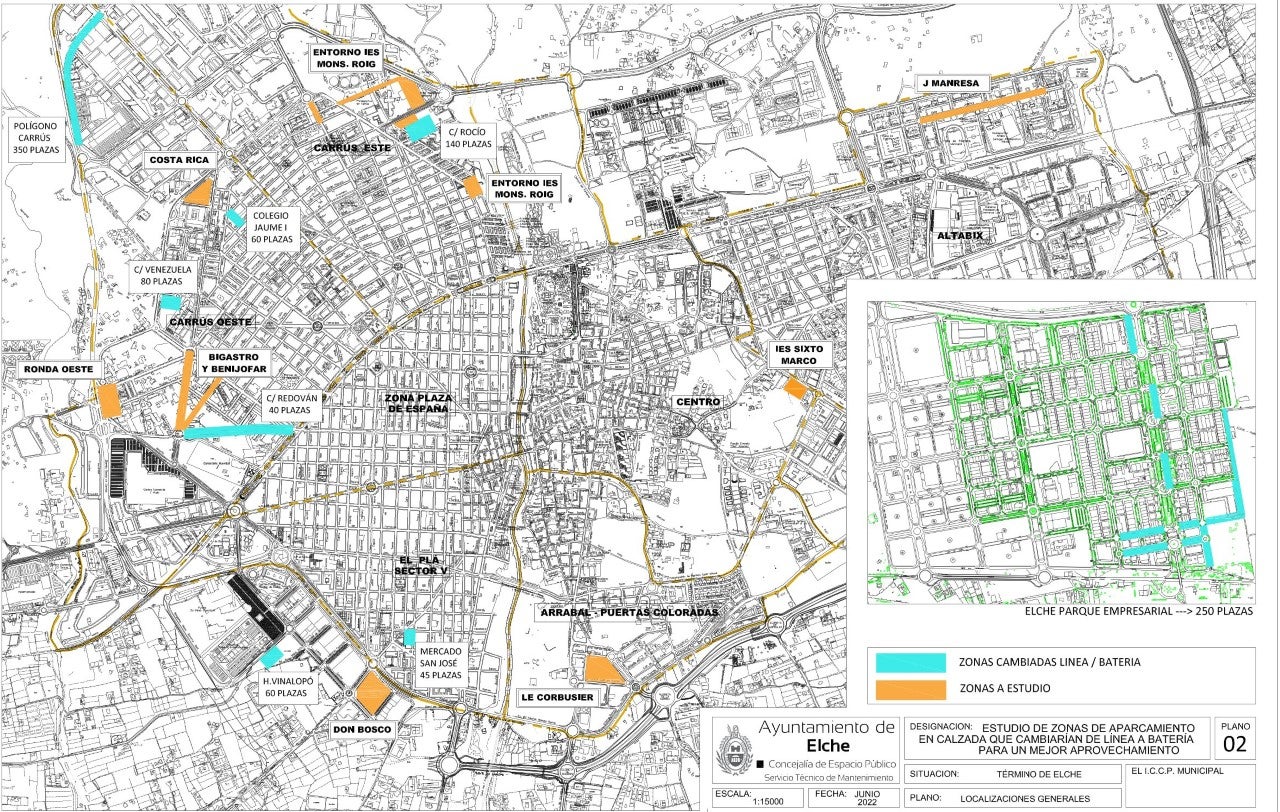 Elche proyecta crear un millar de plazas de estacionamiento en superficie a lo largo del próximo año Elche proyecta crear un millar de plazas de estacionamiento en superficie a lo largo del próximo año
