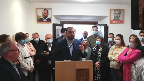 Adrián Barbón en el acto de Llanes Adrián Barbón en el acto de Llanes