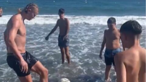 Haaland en la playa de Marbella