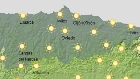 Mapa del tiempo hoy en Asturias