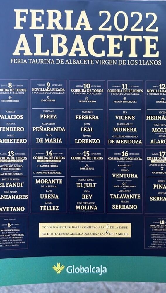 Carteles Feria Taurina Albacete 2022