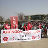  Manifestación en Palmas Altas de los trabajadores de Abengoa
