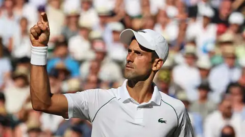 Novak Djokovic, durante su partido de Wimbledon.