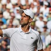 Novak Djokovic, durante su partido de Wimbledon.