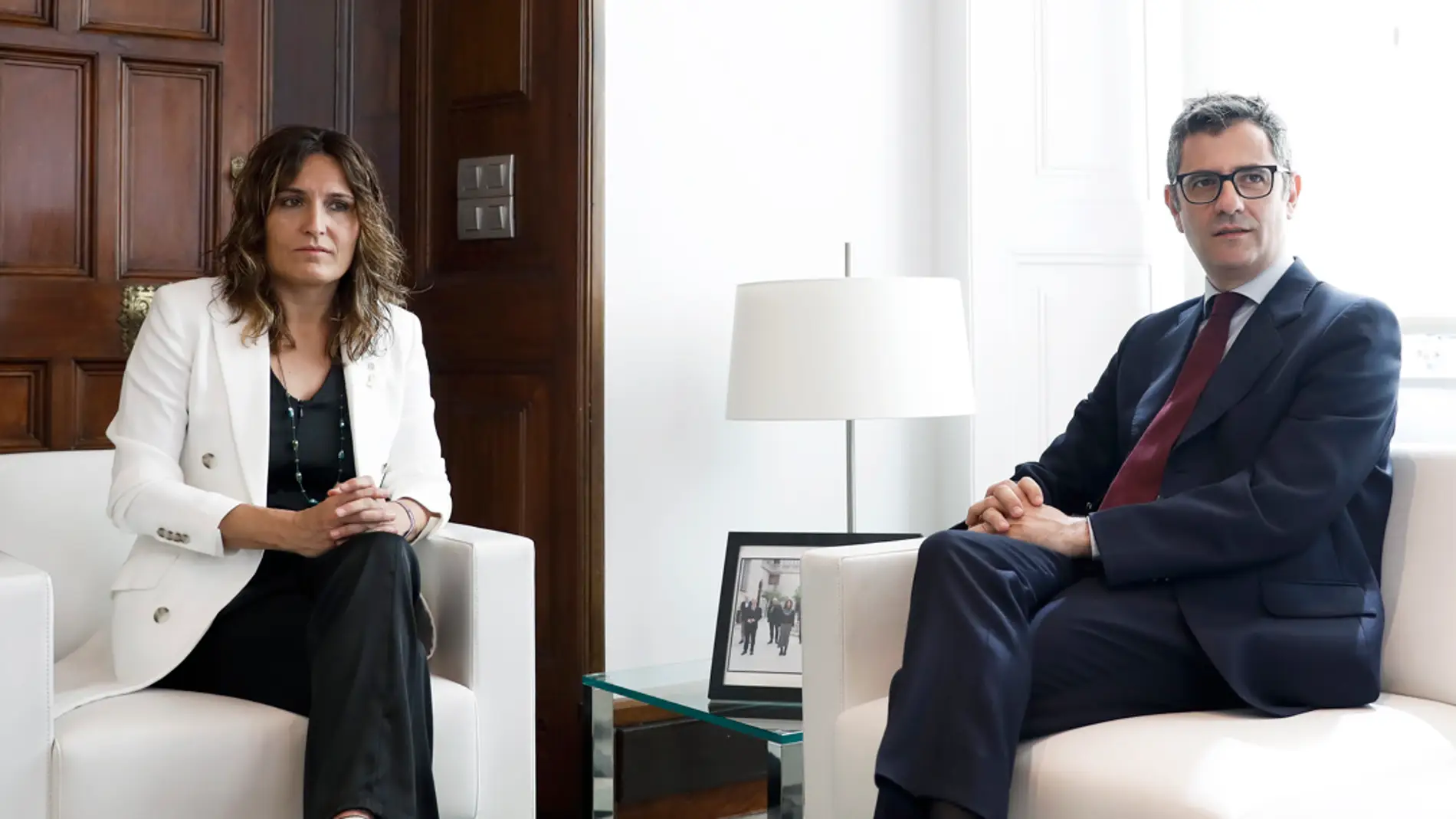 El ministro de la Presidencia, Félix Bolaños y la consellera catalana de la Presidencia, Laura Vilagrà