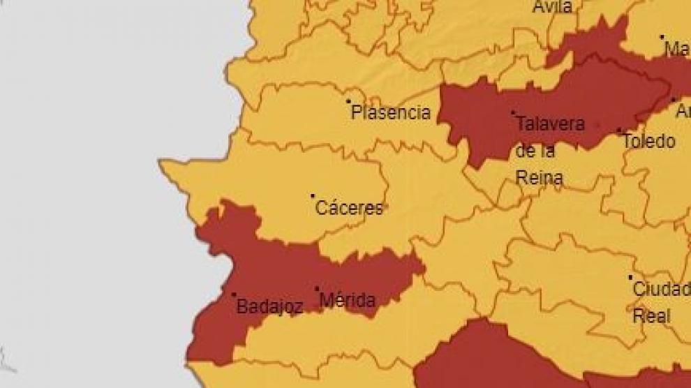 Alerta Naranja por altas temperaturas en toda Extremadura, será Roja en las Vegas del Guadiana con más de 44º Alerta Naranja por altas temperaturas en toda Extremadura, será Roja en las Vegas del Guadiana con más de 44º