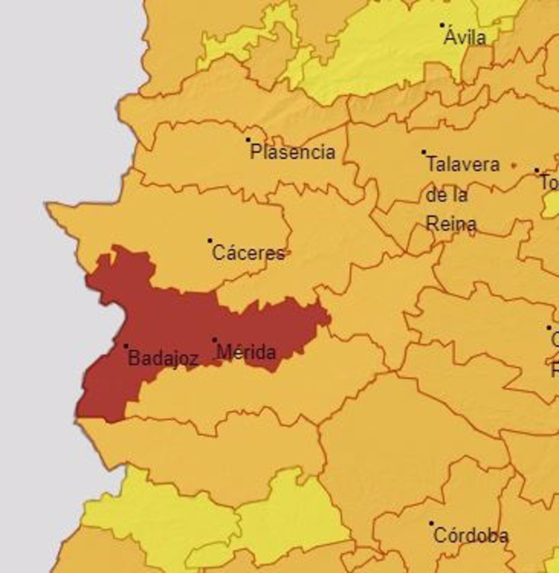 Las Vegas del Guadiana continúan este viernes en alerta roja por máximas de 44 grados Las Vegas del Guadiana continúan este viernes en alerta roja por máximas de 44 grados