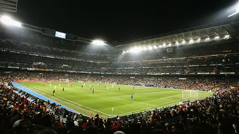 Imagen de un partido en el Santiago Bernabéu.
