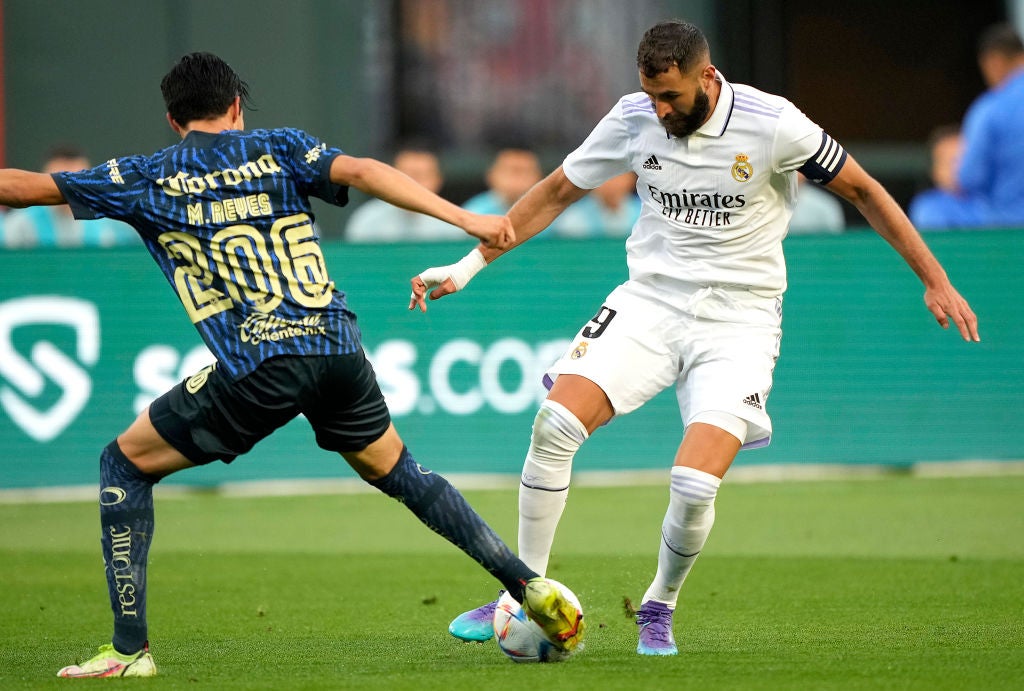 Benzema lidera a un Madrid descafeinado que no pasa del empate frente al América Benzema lidera a un Madrid descafeinado que no pasa del empate frente al América