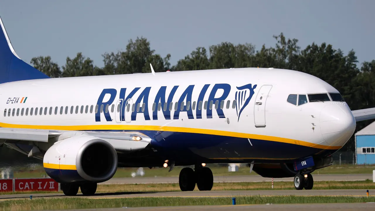 Imagen de un avión de Ryanair.