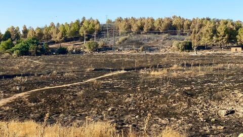 Aspecto que ha dejado el incendio de Ruidera