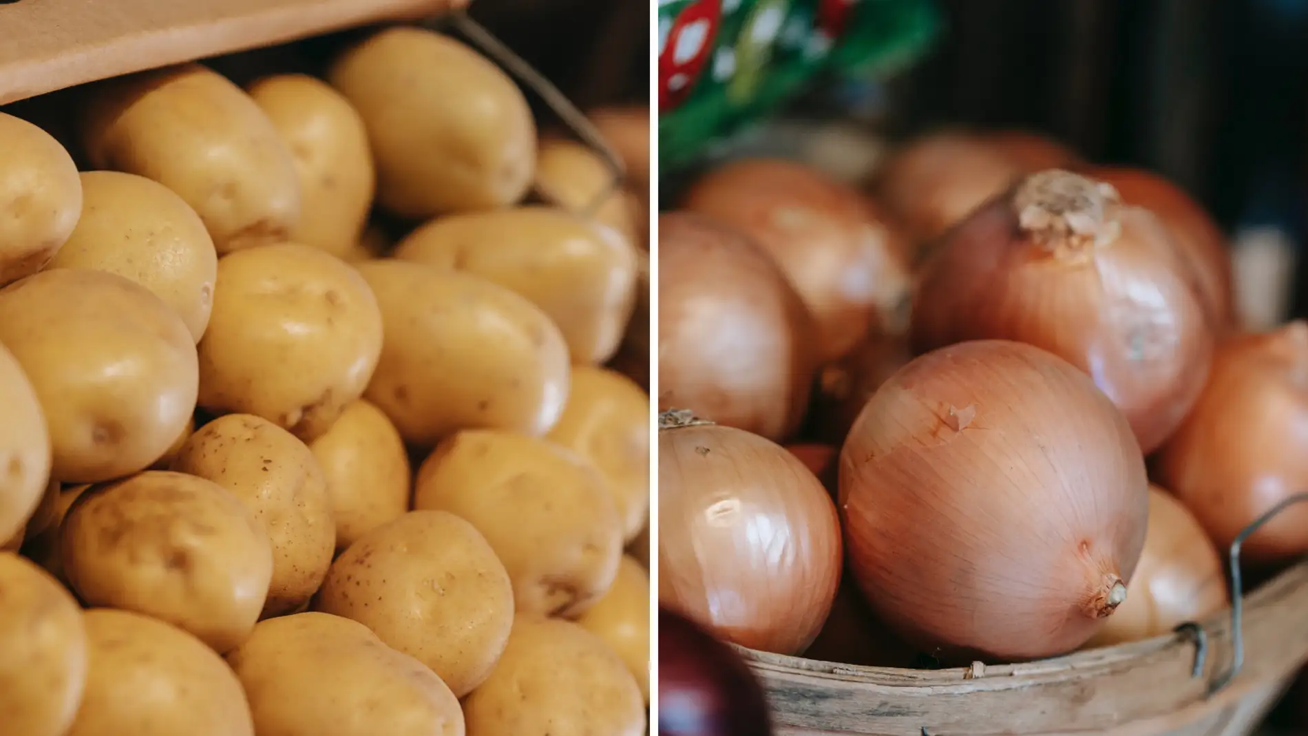 Por qué nunca debes conservar juntas las cebollas y las patatas