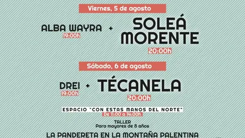 Soleá Morente y TéCanela protagonistas del festival ‘En un lugar del Norte’ en Aguilar de Campoo