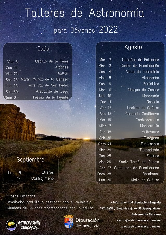 Continúan los talleres de astronomía de la Diputación Continúan los talleres de astronomía de la Diputación