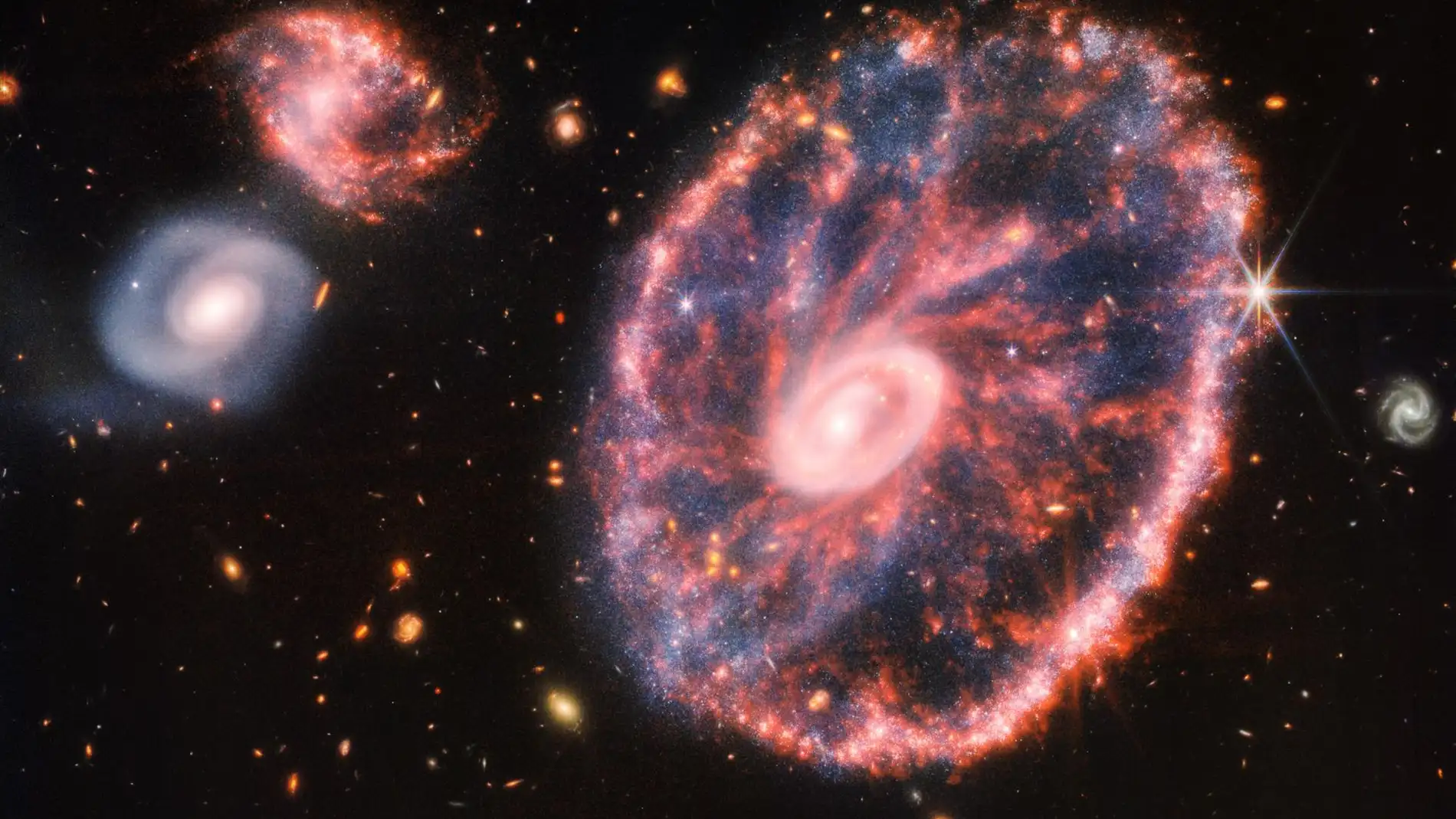 Nueva imagen del James Webb: la mejor vista de la galaxia Rueda de Carro 