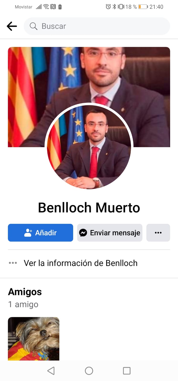El alcalde de Vila-real denuncia el perfil "Benlloch Muerto" de Facebook El alcalde de Vila-real denuncia el perfil "Benlloch Muerto" de Facebook