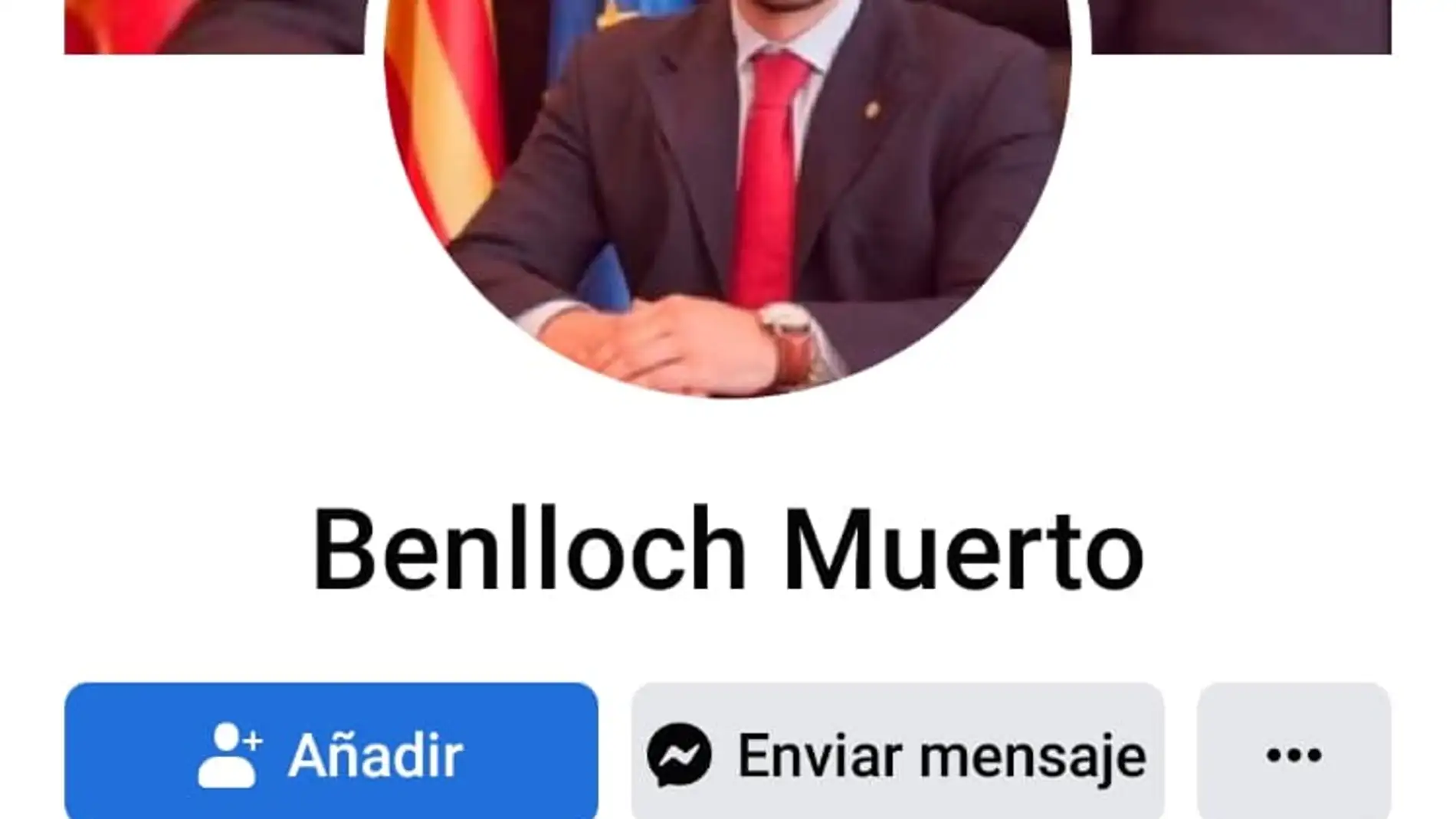 Captura del perfil falso "Benlloch Muerto" de Facebook