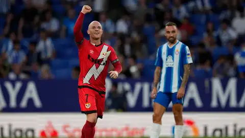 Isi Palazón celebra un gol ante el Espanyol