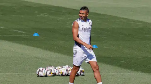 Casemiro, en un entrenamiento con el Real Madrid.
