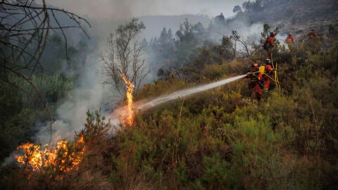 El fuego de Bej&iacute;s evoluciona favorablemente, aunque con tres puntos calientes y preocupan las temperaturas