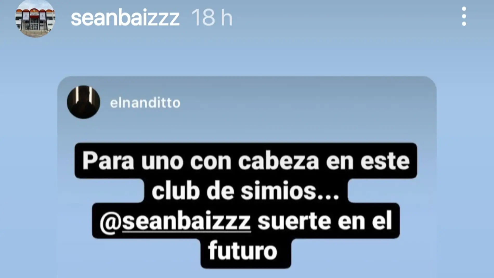 Sean Bai comparte una crítica en su instagram que habla de "un club de simios"