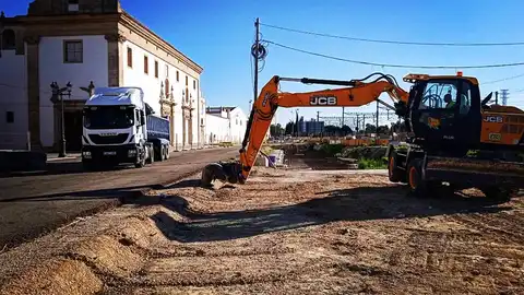 Las obras de Pozos Dulces, ya con maquinaria Las obras de Pozos Dulces, ya con maquinaria
