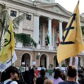Una de las concentraciones convocadas por el colectivo climático Extinction Rebellion en Cádiz Una de las concentraciones convocadas por el colectivo climático Extinction Rebellion en Cádiz